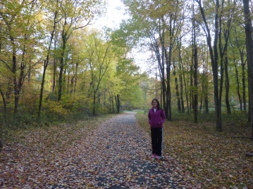 Cristin on the walk near her home in Olney.